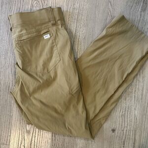 Orvis Tech Pants Mens 32x32 Tan Beige 6 Pocket‎ Hiking Nylon Stretch